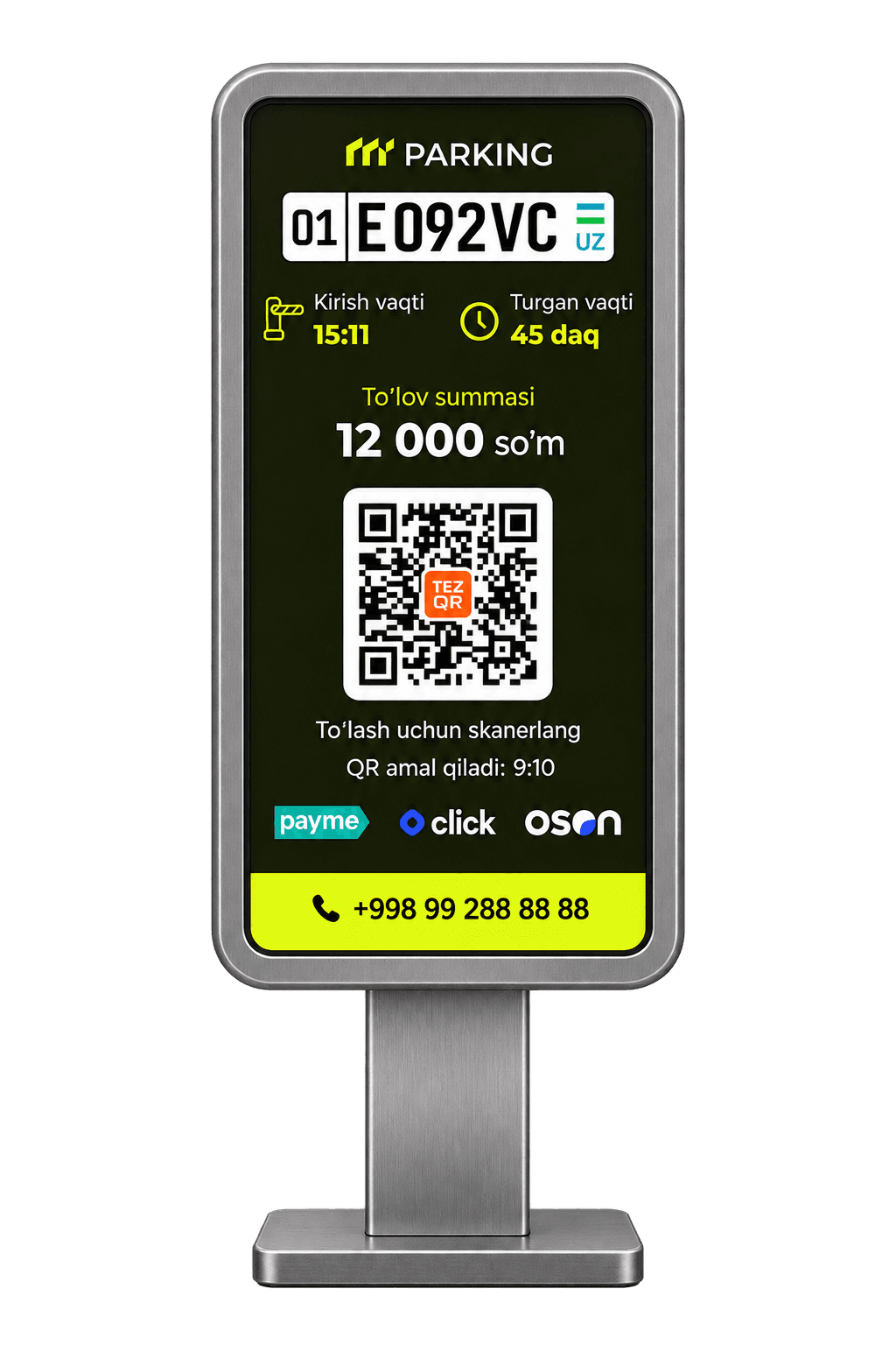 Терминал оплаты Maydon Parking с QR-кодом